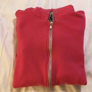 Plain hot pink Talula zip up hoodie from Aritzia
